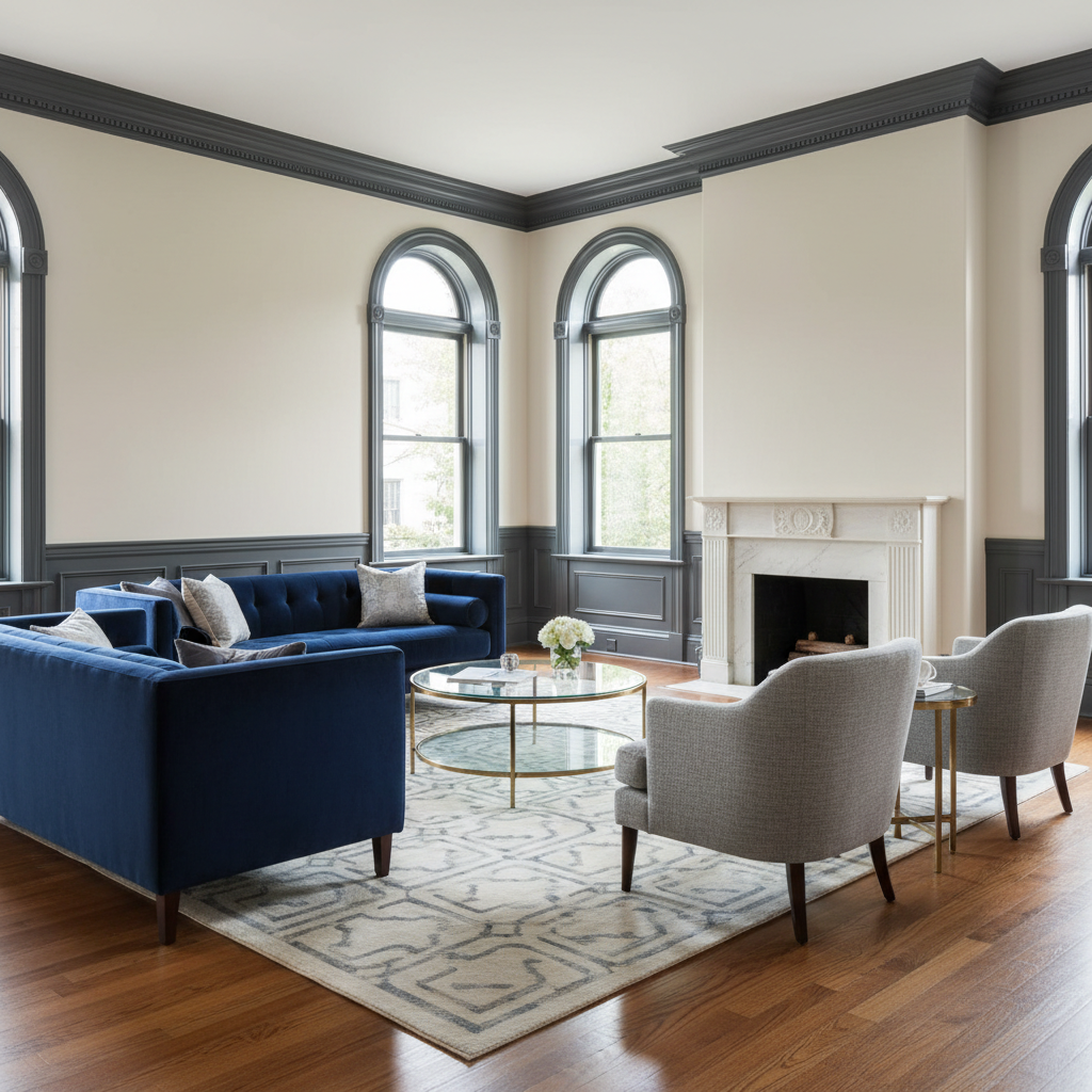A variety of luxury paint finish samples including matte, eggshell, and high gloss - The Painters London