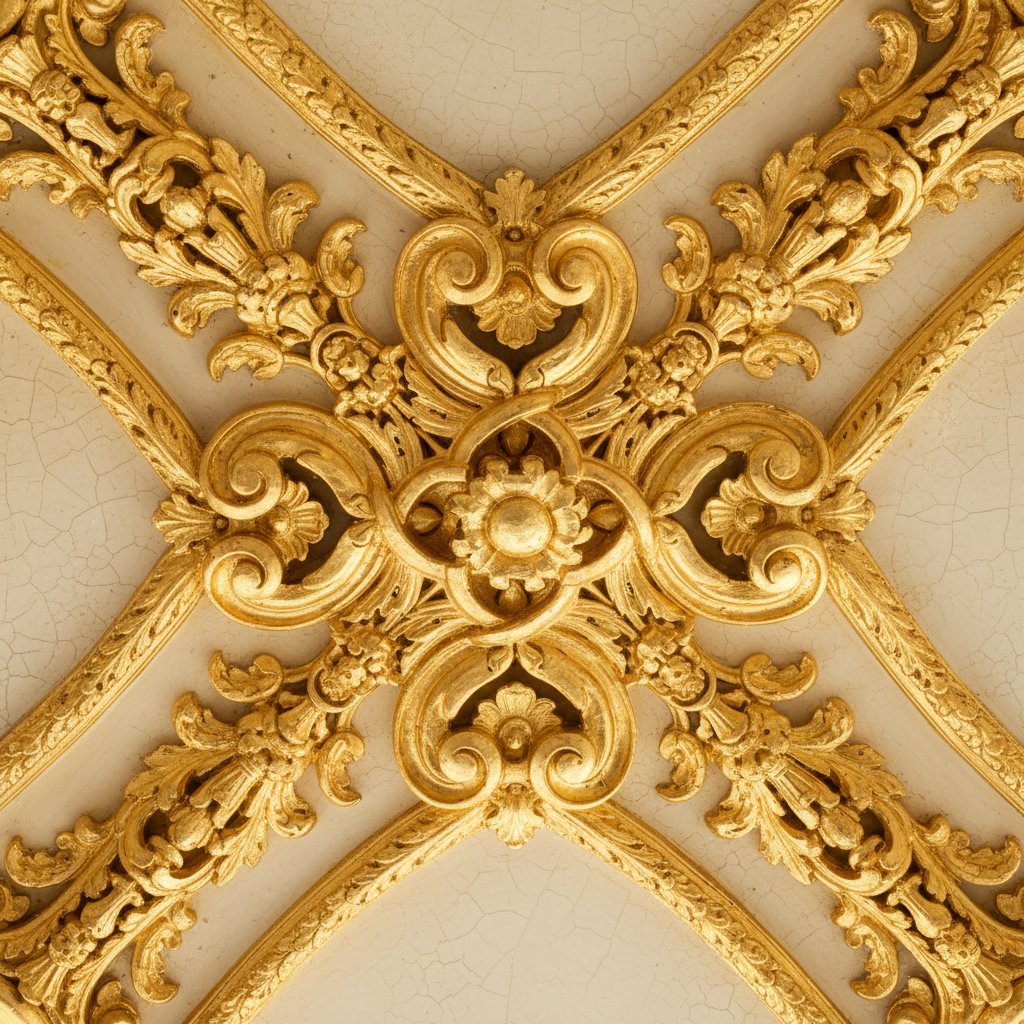 Exquisite gold leaf gilding on ornamental mouldings - The Painters London