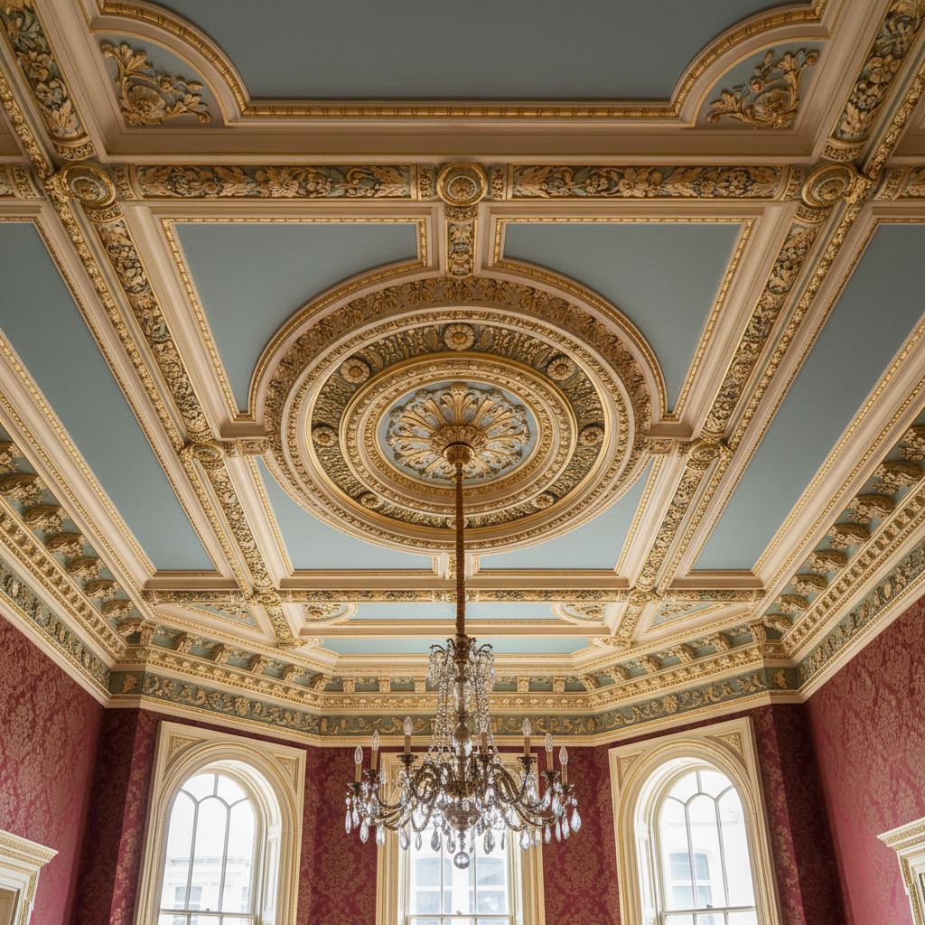 Restoring intricate Victorian ceiling cornices in a London heritage property - The Painters London